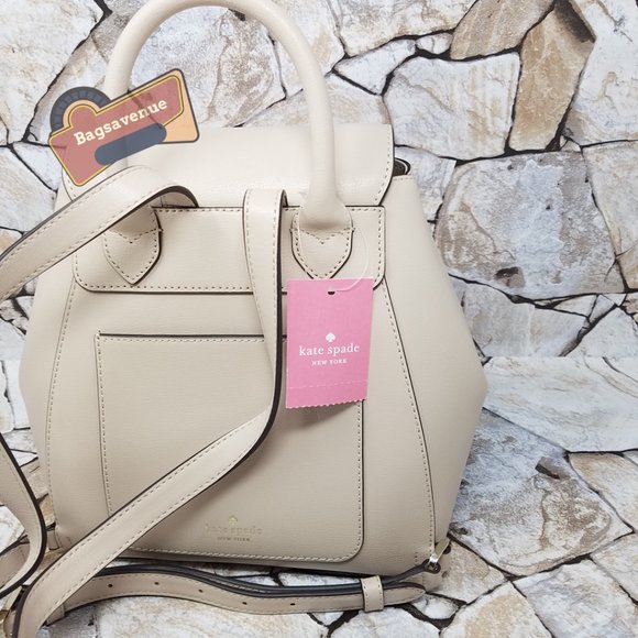 ✨✨ NWT Adel Medium Flap Backpack in Warm beige Leather WKRU6412 Kate Spade Spade main image 4